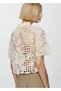 Openwork Detailed Embroidered Blouse - 4