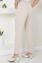 Beige Colored Elastic Waist Fabric Trousers - HM2487 - 4