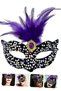 Delux Series Event Accessory Vivid Detail Glitter Ornament Black Velvet Party Mask 19X21 cm - 2