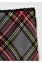 Plaid Skirt with Lace Trim - 5