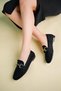 Mona Guaranteed Metal Buckle Leather Women's Loafer Casual Shoes - 7