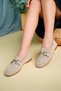 Mona Guaranteed Metal Buckle Leather Women's Loafer Casual Shoes - 7