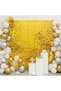 Delux Series Wall Decoration Party Decor Gold Gold Color Rectangular Cut Background Curtain 1X2 Meters - 2