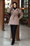 Double Breasted Collar Trench Coat with Button Detail on the Front - 4