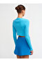 60134 U-Neck Knitwear Cardigan with Accessories on the Front - turquoise - 2