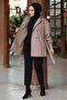 Double Breasted Collar Trench Coat with Button Detail on the Front - 5
