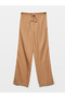 71536 Waist-Tied Flowy Trousers - Dark Brown