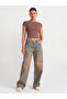 71464 Baggy Denim Trousers with Front Parts-Tint