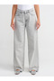 71492 Gray Wide Denim Snow Washed Pants - 4