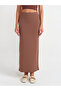 80354 Midi Length Pencil Skirt-Dark Brown - 3
