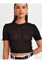 10571 Black Crew Neck Transparent Knitwear Blouse - 4