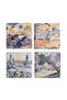 Watercolor Landscape Cross Natural Stone Travertine 4-Piece Coasters - 2