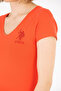 Women's Red V-Neck Basic T-Shirt 50263976-Vr213 - 7