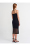 90207 Strap Curved Knitwear Dress-black - 6