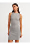 91128 Fitted Mini Dress-Gray