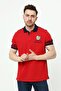 Ar-Ma Men's Polo Neck T-Shirt with Text Print Regular Fit Single Roll Neck Lycra Pique Y22374300901 Red