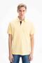 Ar-Ma Men's Polo Collar T-Shirt Without Print Basic Regular Fit Double Collar Combed Cotton Pique Y27374353301 Yellow-S