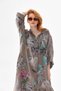 Bohomian Italian Long Digital Floral Printed Linen Shirt Dress & Cap - 6