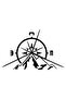 Compass Mountain Off Road Auto Custom New Sticker Custom New Sticker Black 20*13 cm