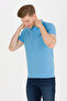 Men's Turquoise Basic Polo collar Shirt 50264891-VR093 - 5