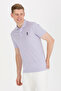 Men's Lilac Basic Polo Neck T-Shirt 50264891 -Vr034 - 4