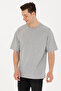 Men's Grey Melange Comfort Long Crew Neck T-Shirt 50265229 -Vr086 - 3