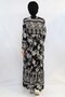 Fashion Stripe Vintage Pattern Dress Black - 2