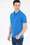 Men's Cobalt Blue Polo Neck T-Shirt 50265068 -Vr045 - 2