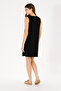 Women's Black Crew Neck Knitted Dress - 5