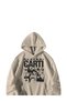Unisex Cream Playboi Carti Printed Oversize Hooded Kangaroo Pocket Hoodie - 3