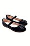 Black Patent Leather Butterfly Bow Girls' Ballerinas