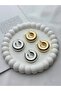 Thick Vintage Snail Hoop Serrated Gold Earrings - 2