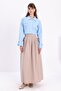 Stone Waist Pleated Flared Skirt - 2