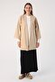 Beige Bat Sleeve Oversize Cardigan - 2