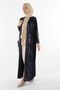 1159_Women's Plus Size Leather Paneled Pocketed Modest Abaya / Abaya - 5