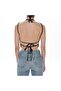 Linen Rosa Top -Linen, Embroidery Detail, Low Back, Lace-Up, Blouse, Bustier - 3