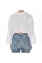 Grace Linen Blouse - بلوزة بأربطة من الأمام - 3