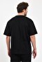 Men's I Swear Printed Oversize 100% Cotton Loose Wide Cut Crew Neck Soft Textured Black T-Shirt - 6