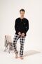 Men's Winter Buttoned Collar Checked Bottom Fleece Pajama Set - 7