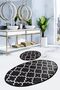 Kupa Black Set of 2 Bathroom Rug Toilet Set