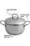 Samira 3-Piece Steel Pot Set with Lids 16cm, 18cm, 20cm - 2