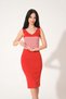 Women's Knitwear Mini Dress 90cm Pencil Dress Red Slim Fit - Xs-S-M Compatible - 4