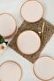 Matte Cream Gold Mesh Nordic Cake Plate 22 cm 6 Pieces - 2