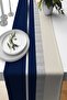 Silver Navy Blue Woven Stain Resistant Premium Thai Feather Fabric Tablecloth Runner 40x140cm Rnr566