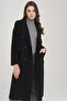 Jacket Collar Medium Length Double Breasted Coat BLACK 3910 - 6