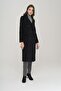 Jacket Collar Medium Length Double Breasted Coat BLACK 3910 - 3