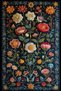 Paris Collection Multicolored Flowers and Leaves Detailed Modern Decorative Carpet Paris23 - 5