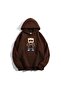 Teddy Bear Printed Unisex Brown Oversize Cotton Sweatshirt