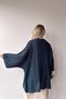 Women's Indigo Bat Sleeve Loose Knitwear Cardigan Bc231018 - 7