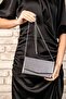Women's Anthracite Satin Mini Box Shoulder Evening Bag - 3